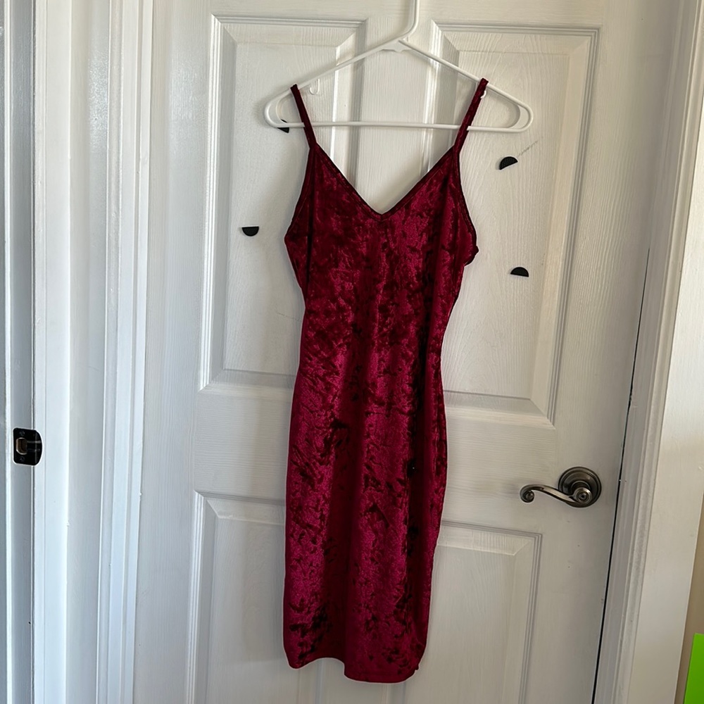 Short Red Velvet Dress